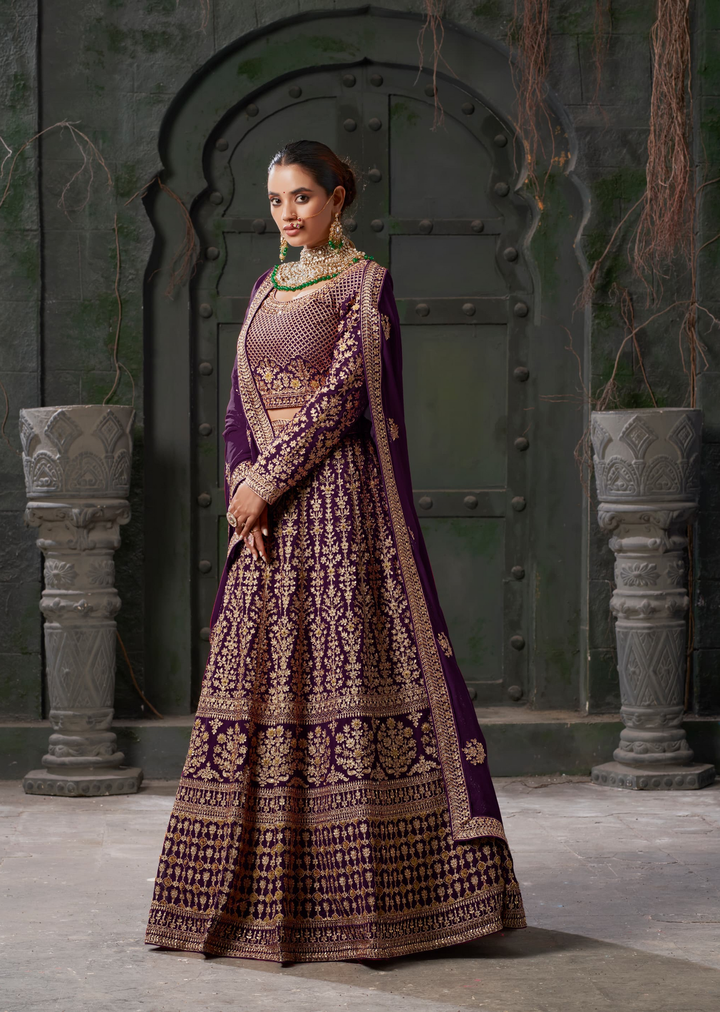 Heavy Wedding Wear Designer Lehenga Choli Collection Wine