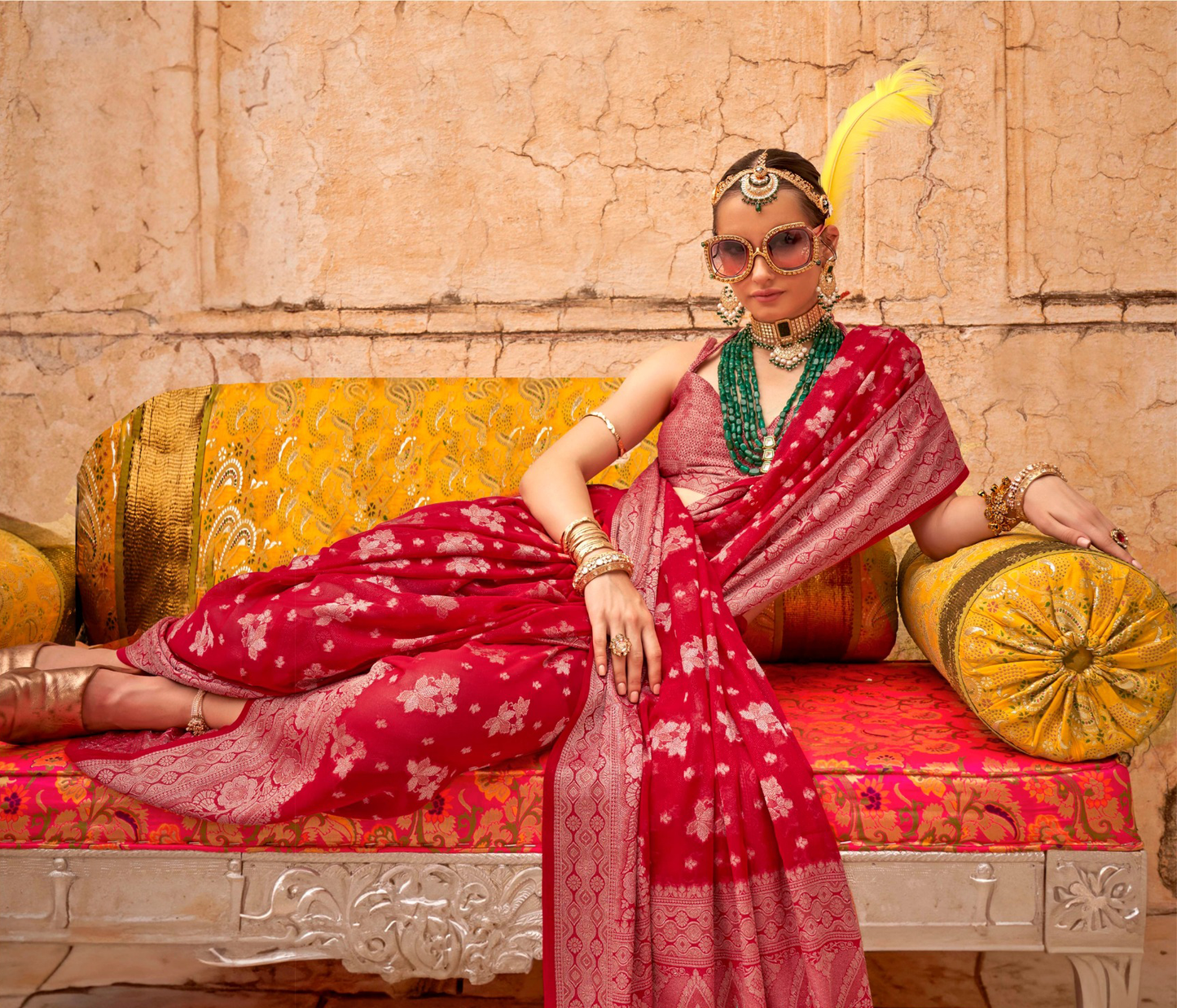 Traditional Functions Wear Saree Collection Red