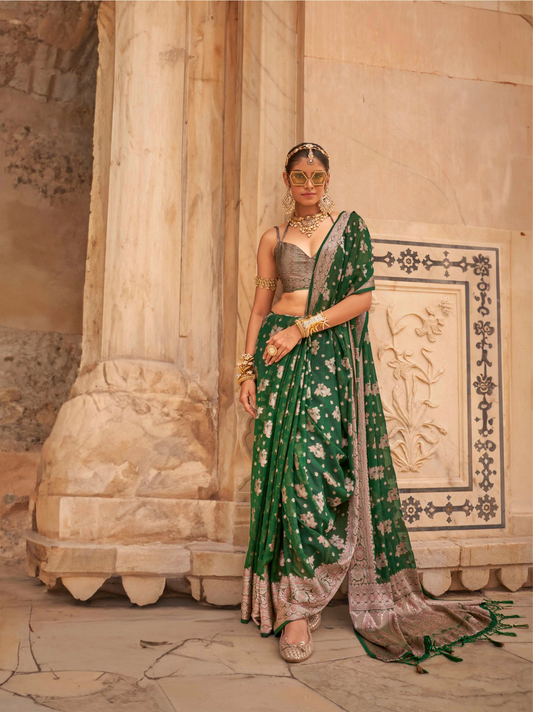 Traditional Functions Wear Saree Collection Green