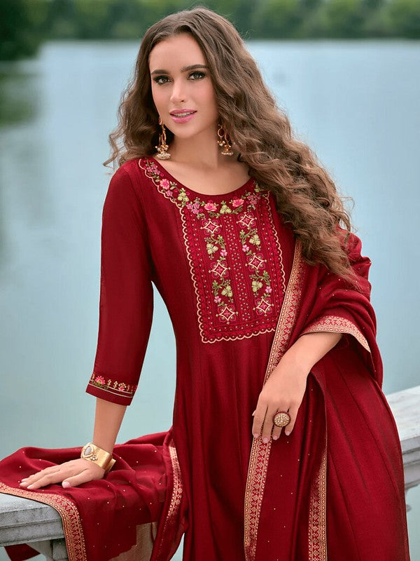 Royal Radiance Anarkali Suit Red