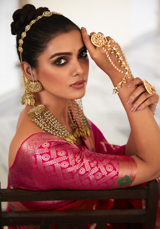 Vibrant Silk Saree Rani Pink
