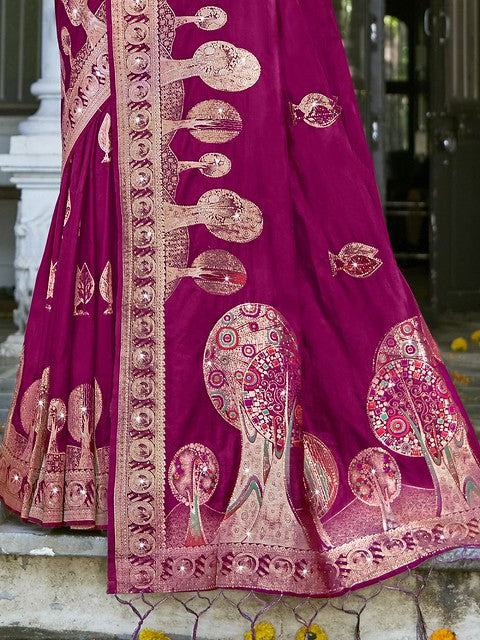 Silken Elegance Art Silk Saree Wine