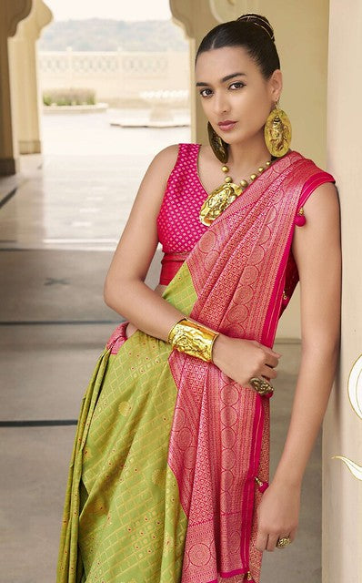 Ruhani Banarasi Silk Saree Orange