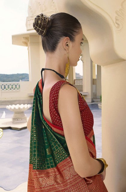 Ruhani Banarasi Silk Saree Green
