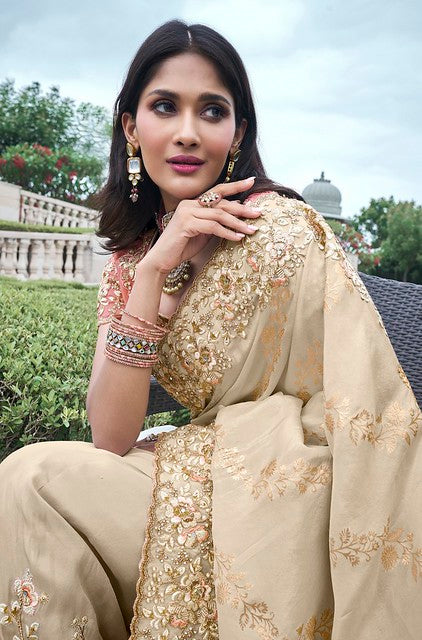 Golden Aura Silk Saree Green