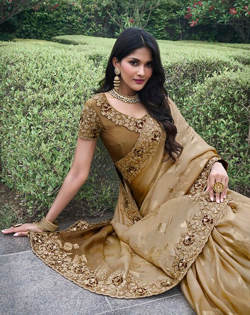 Golden Aura Silk Saree Multi