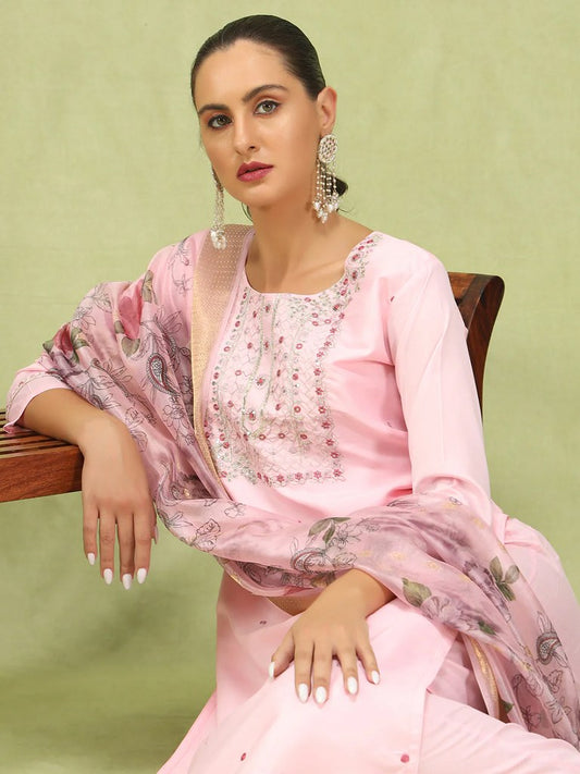 Royal Hues Silk Blend Suits Pink