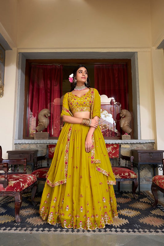 Satrangi Rivaaz Lehenga Choli Collection Mustard
