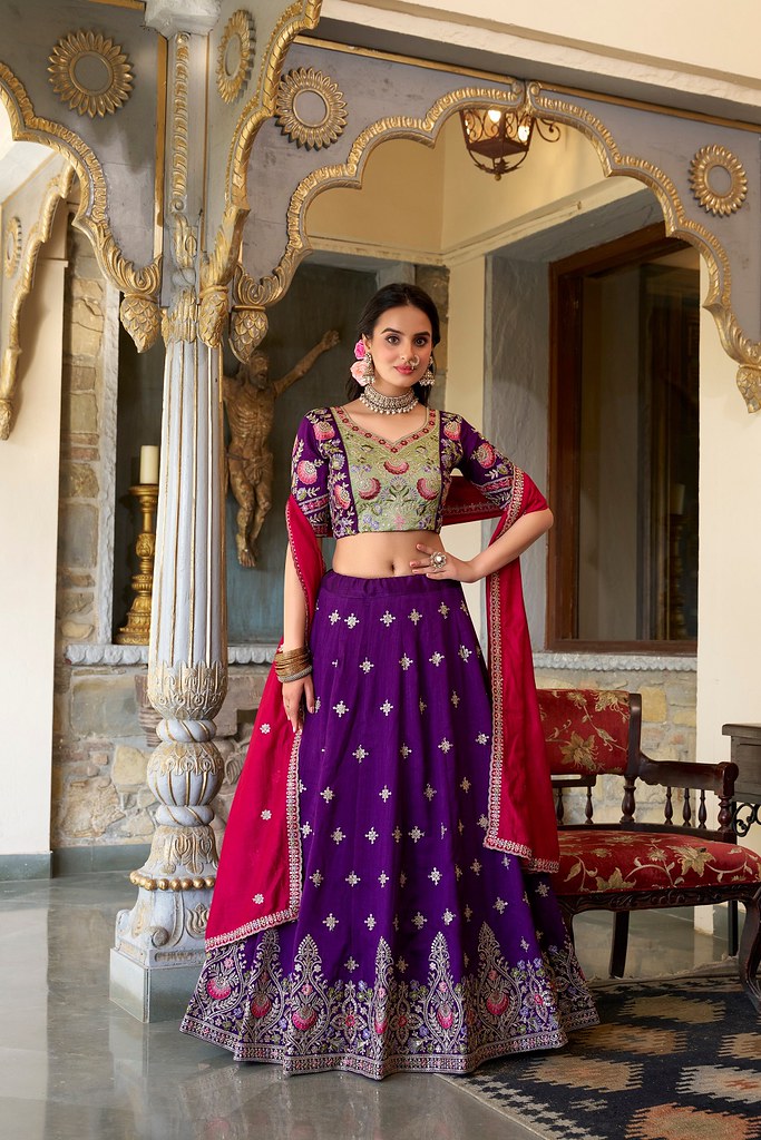 Satrangi Rivaaz Lehenga Choli Collection Purple
