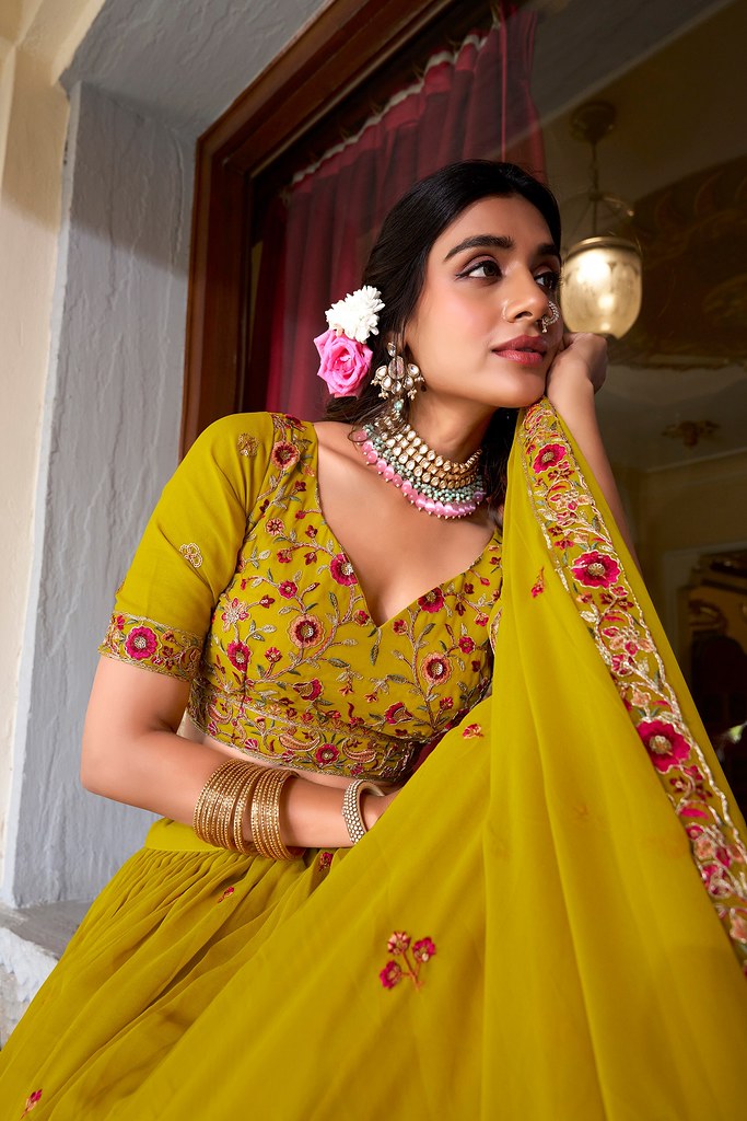 Satrangi Rivaaz Lehenga Choli Collection Mustard