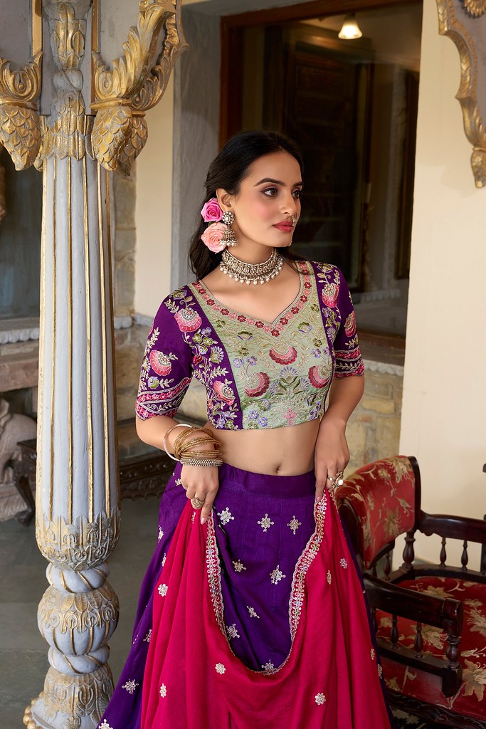 Satrangi Rivaaz Lehenga Choli Collection Purple