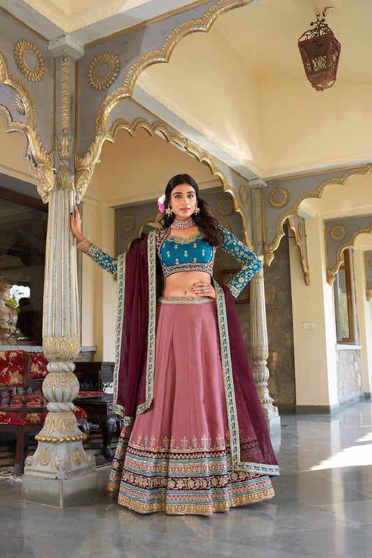 Satrangi Rivaaz Lehenga Choli Collection Peach