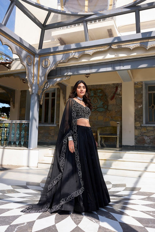 Satrangi Rivaaz Lehenga Choli Collection Black