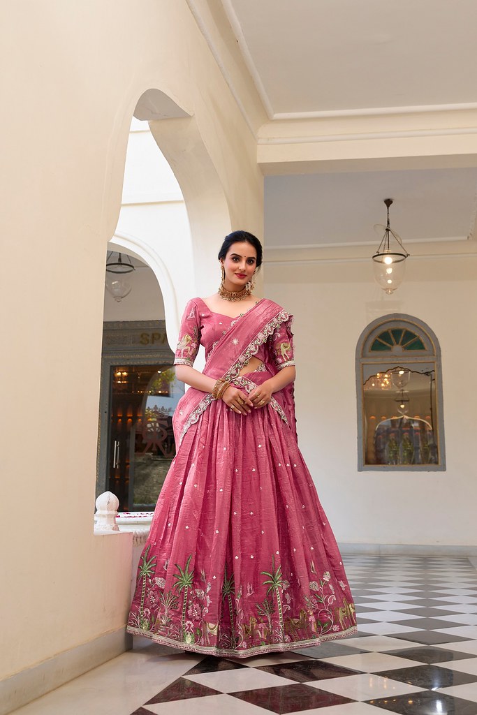 Gold Crush Lehenga Choli Collection Pink