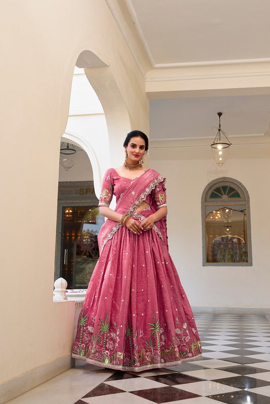 Gold Crush Lehenga Choli Collection Pink