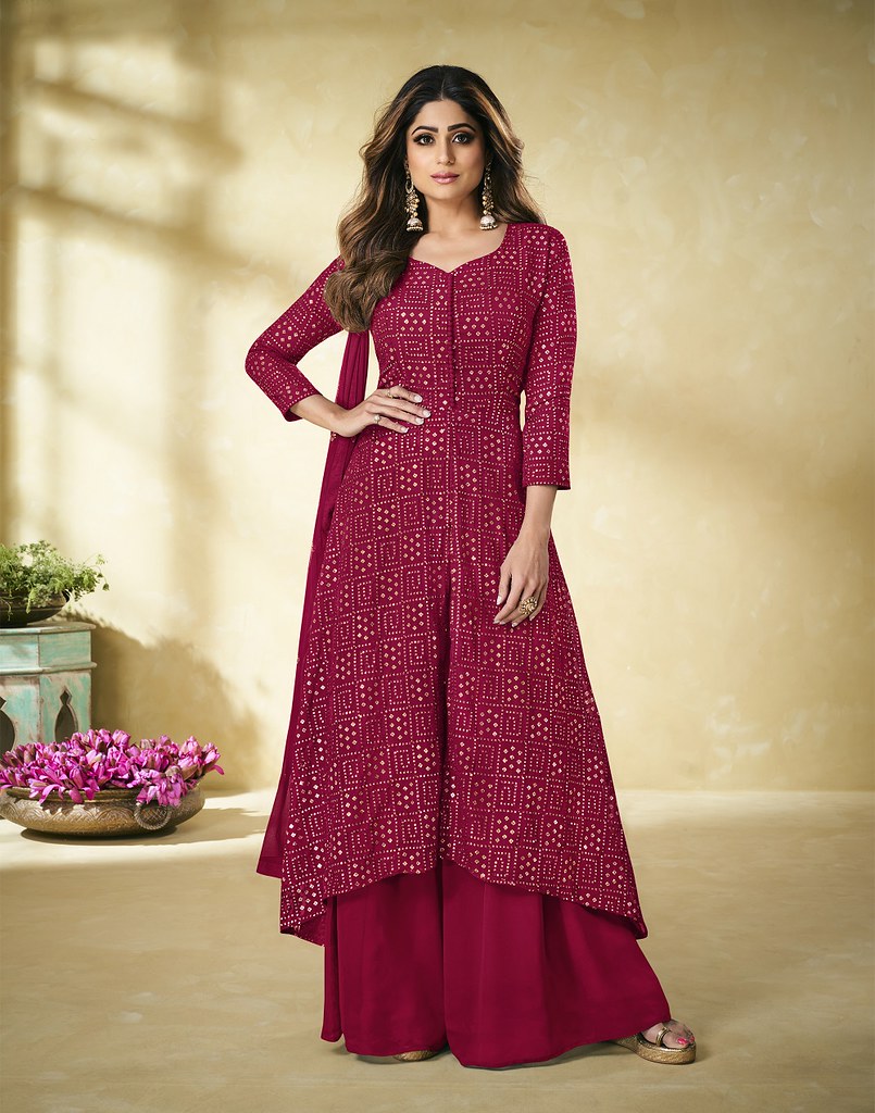 Classy Georgette Suits Rani Pink
