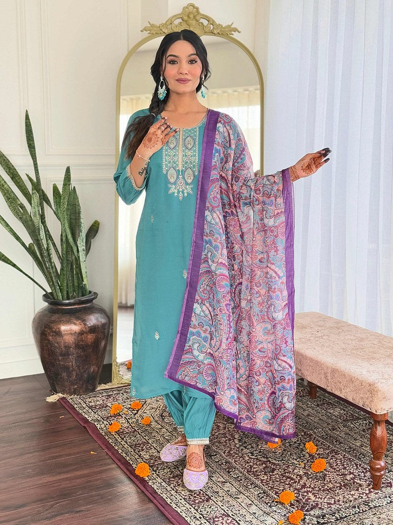 Serene Shades Designer Suits Blue
