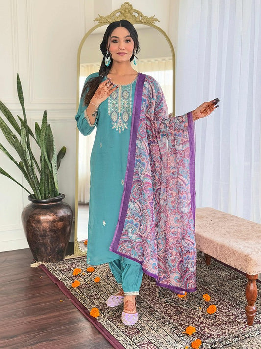 Serene Shades Designer Suits Blue