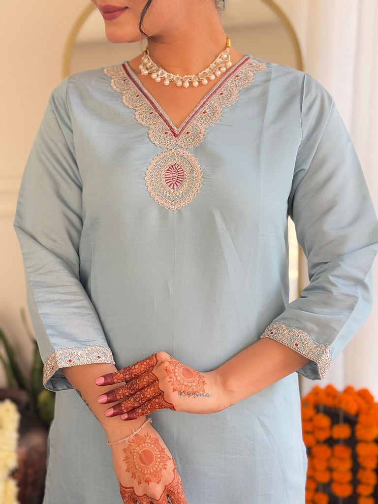 Serene Shades Designer Suits Sky Blue