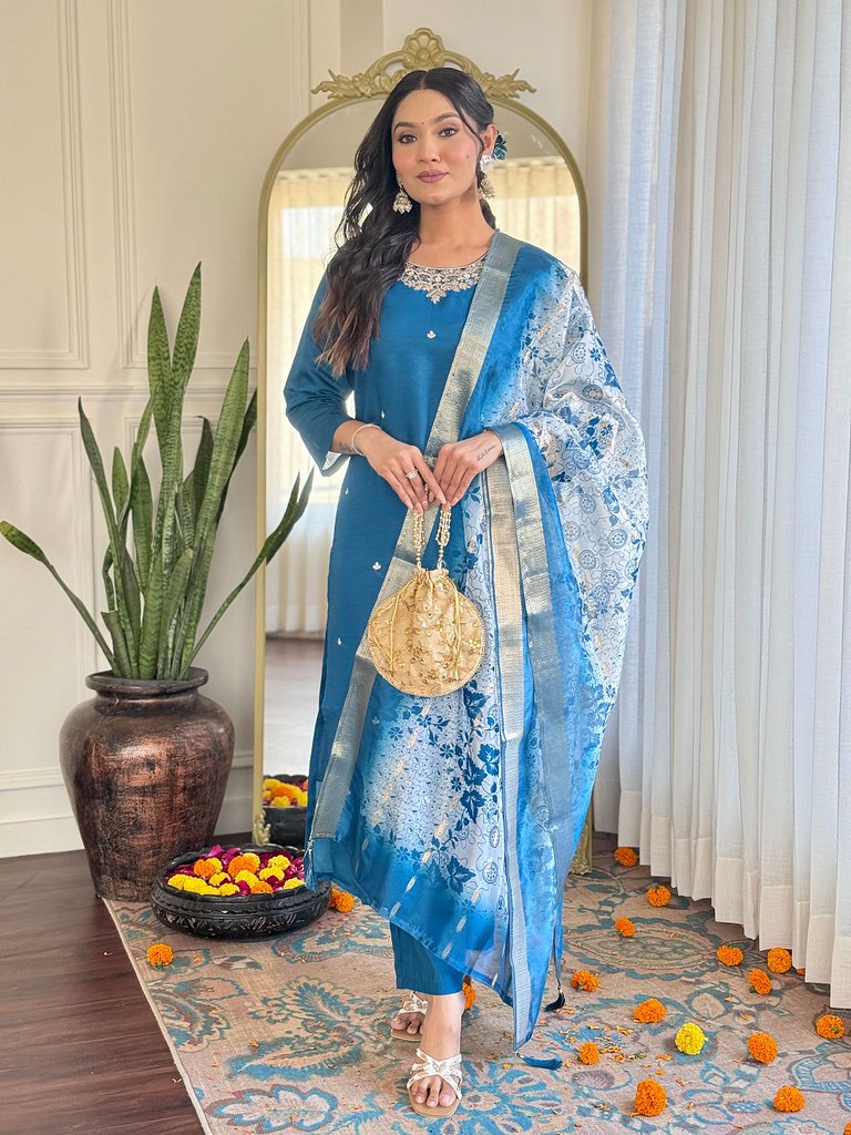 Serene Shades Designer Suits Teal