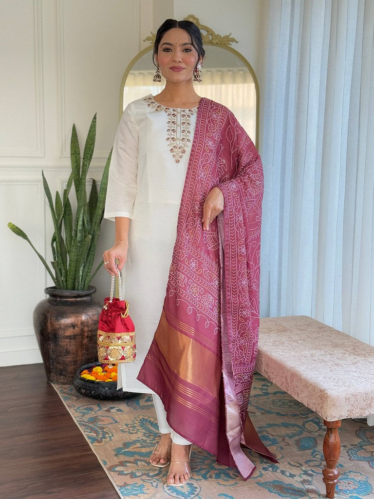 Serene Shades Designer Suits White