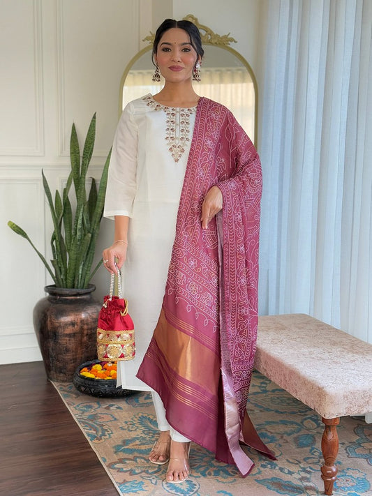 Serene Shades Designer Suits White
