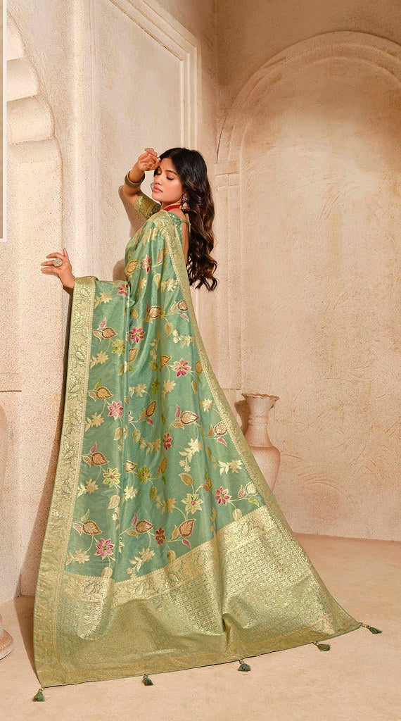 Luxe Pure Silk Saree Green