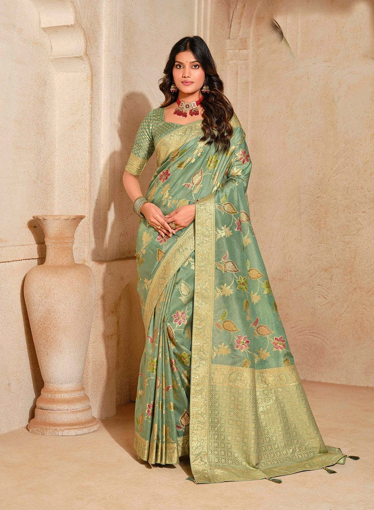 Luxe Pure Silk Saree Green