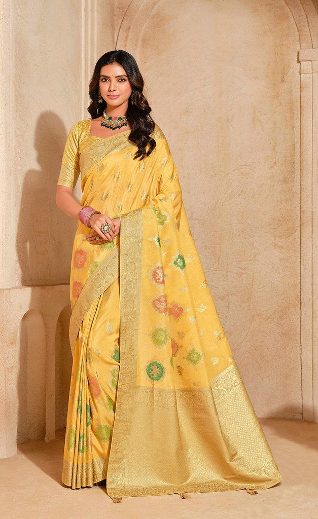 Luxe Pure Silk Saree Light Yellow