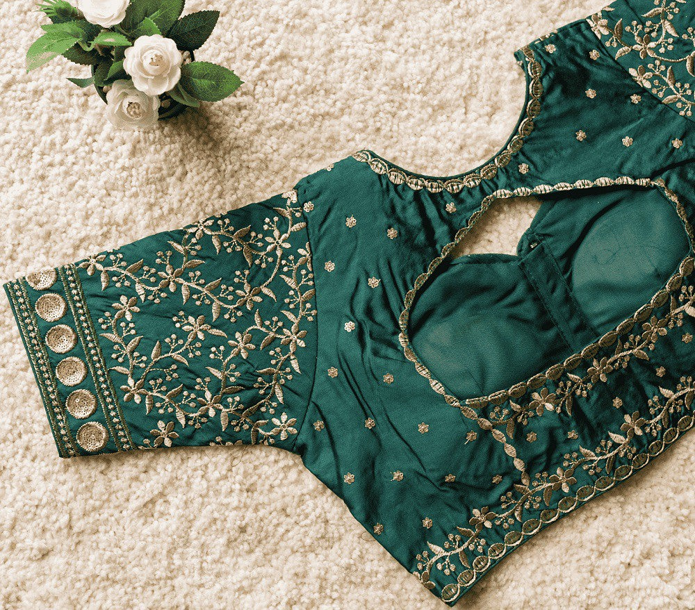 Bliss Vichitra Silk Blouse Line Morpeach