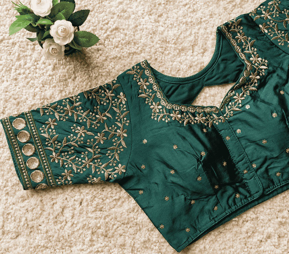 Bliss Vichitra Silk Blouse Line Morpeach