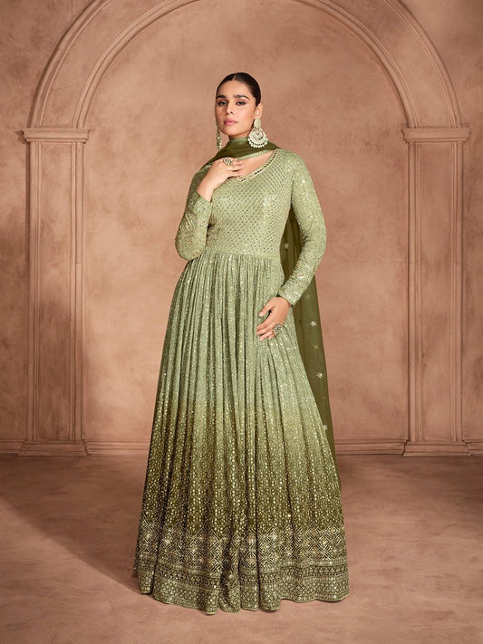Georgette Designer Readymade Gown Multi