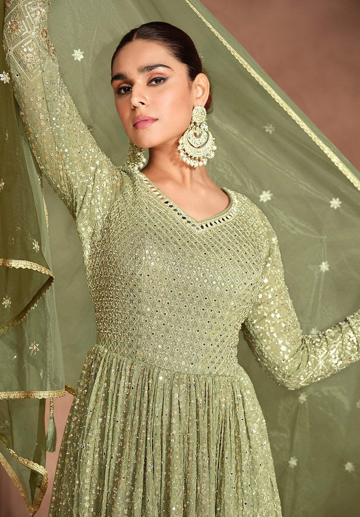 Georgette Designer Readymade Gown Multi