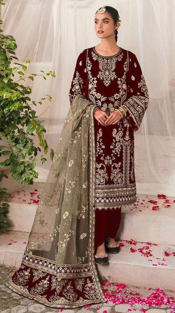 Rooh Rang Suits Collection Maroon