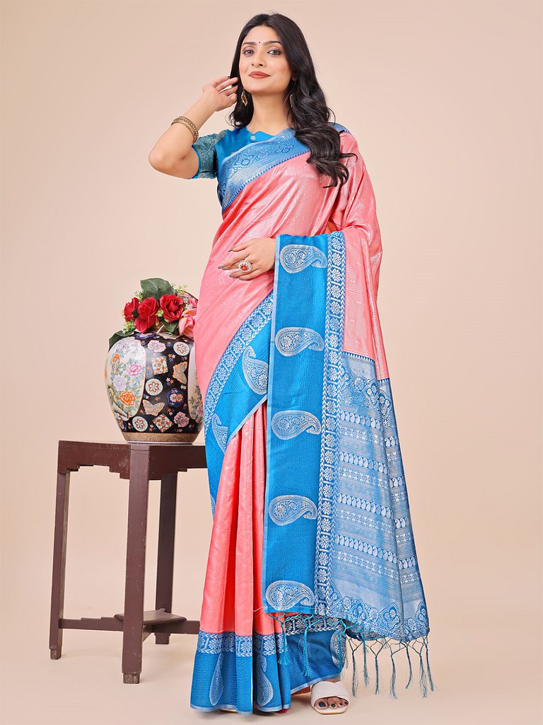 Silken Blush Saree Collection Peach