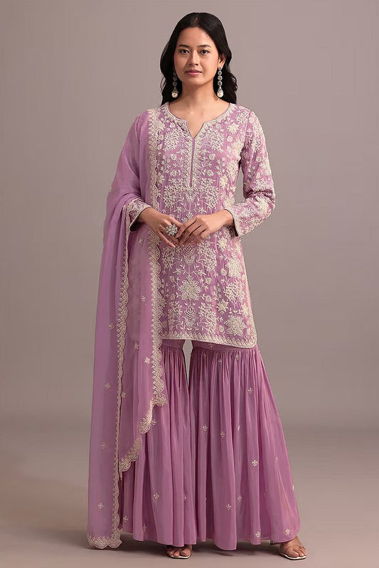 Enchanted Luxe Sharara Suits Collection Light Purple