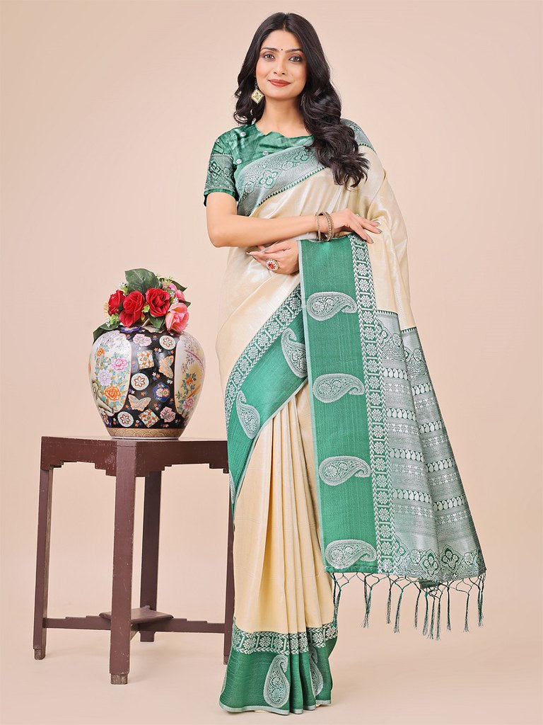 Silken Blush Saree Collection Cream