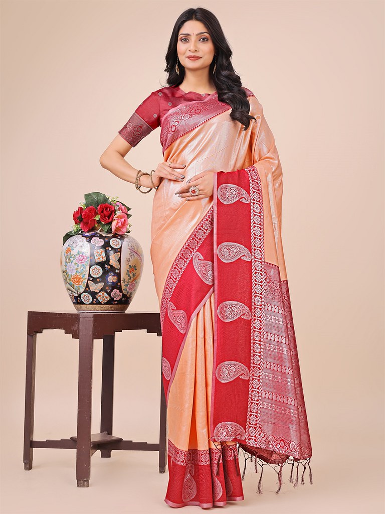 Silken Blush Saree Collection Peach