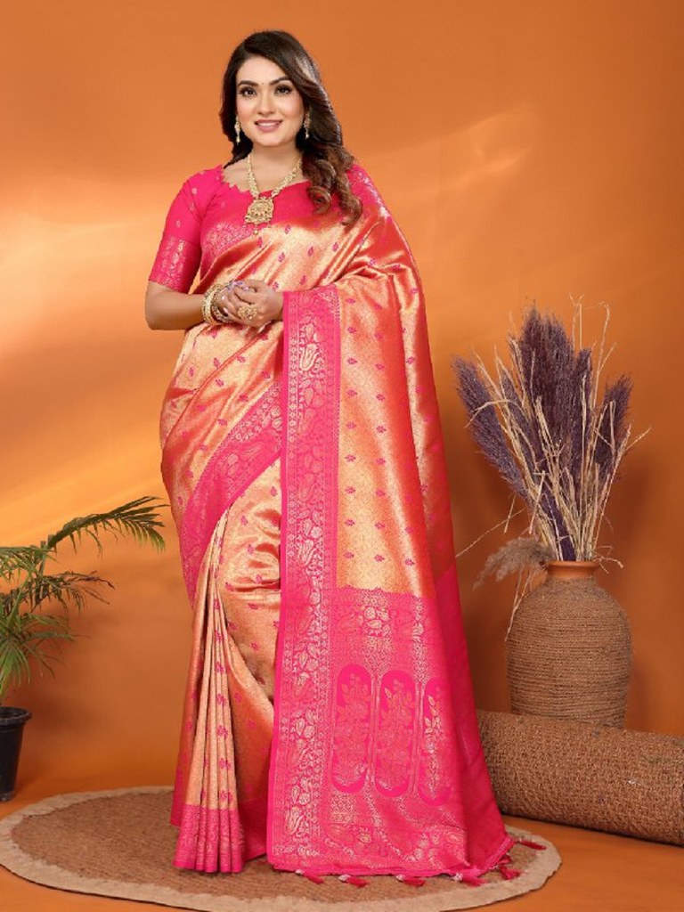 Tissue Taarini Saree Collection Dark Peach