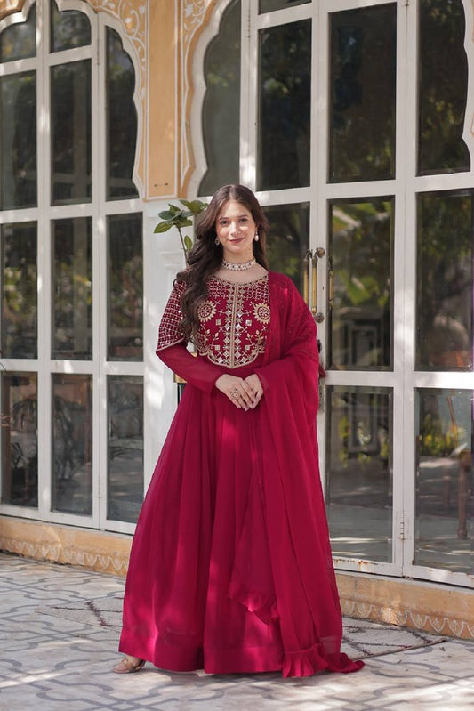 Royal Bloom Gown Collection Maroon