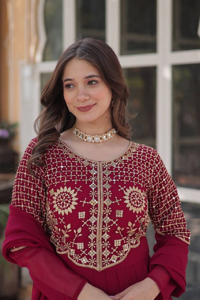 Royal Bloom Gown Collection Maroon