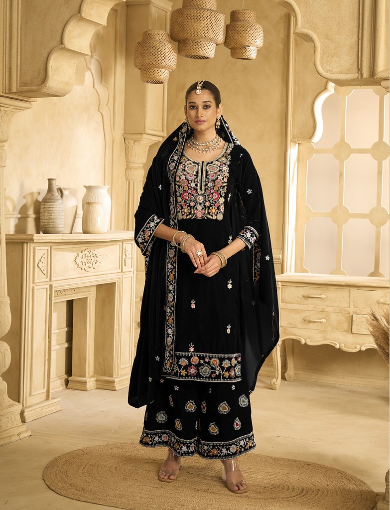 Velvet Viraasat Suits Collection Black