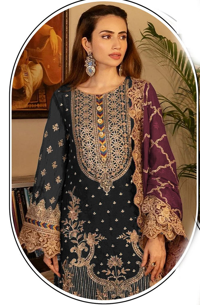 Georgette Glam Suits Collection Black