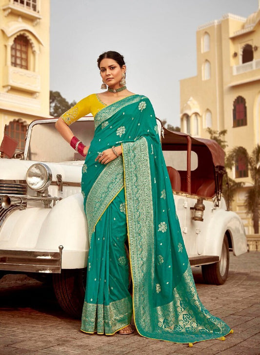 Silken Saaj Saree Collection Rama Blue