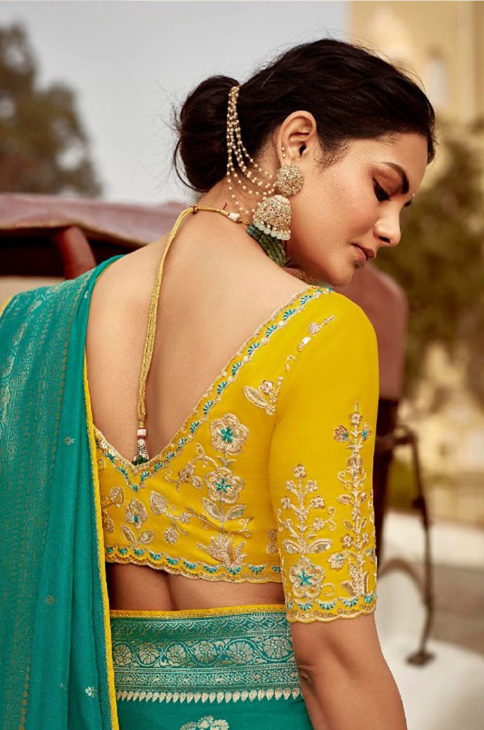 Silken Saaj Saree Collection Rama Blue