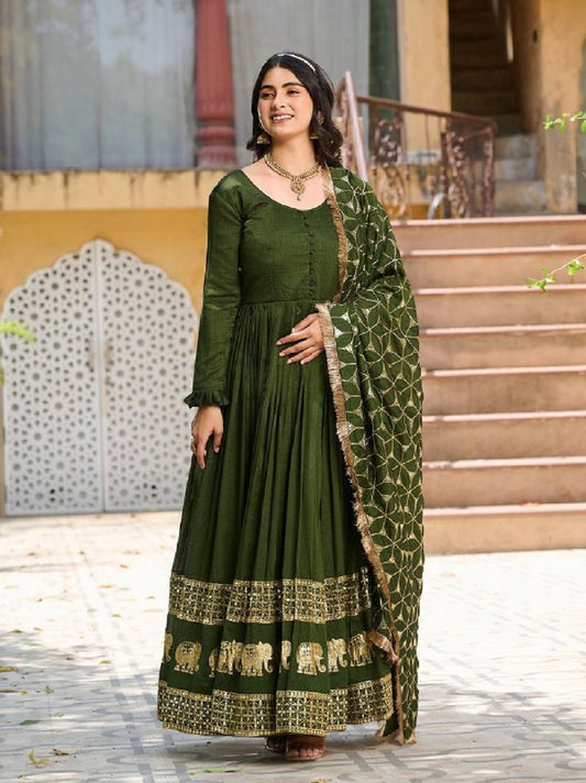 Ruhaniyaat Gown Collection Mehendi Green