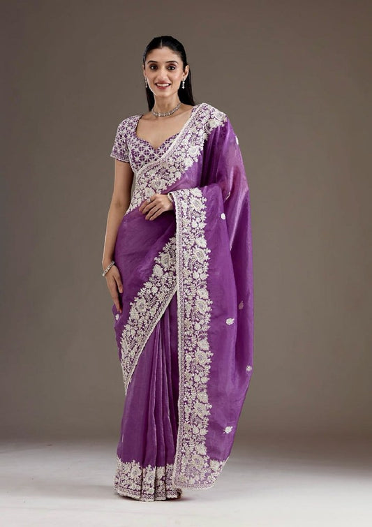 Saanjh Saree Collection Purple