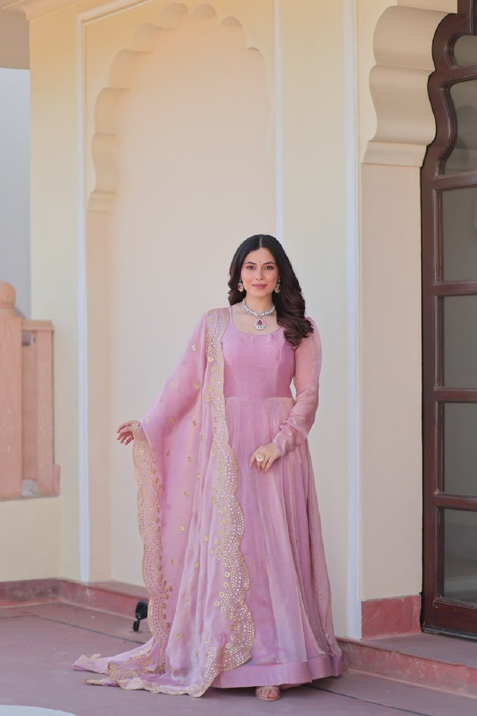 Rosette Drip Gown Collection Light Pink