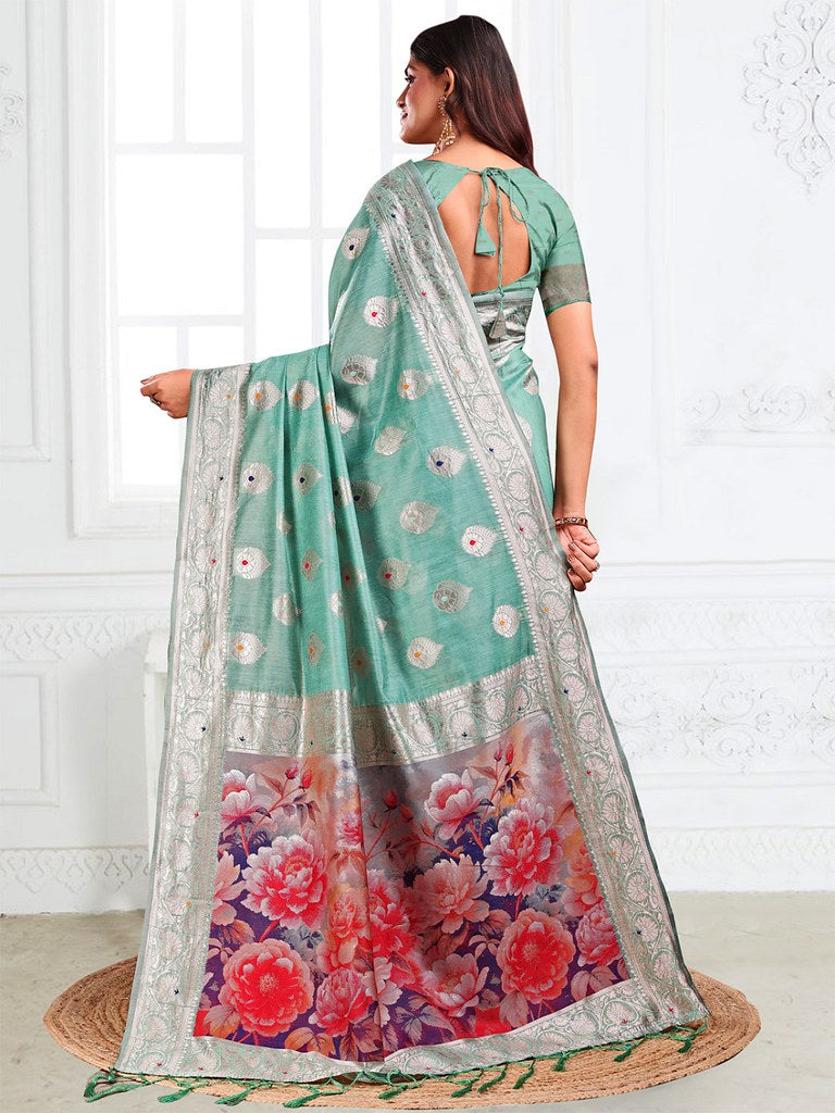 Meherloom Saree Collection Rama Green