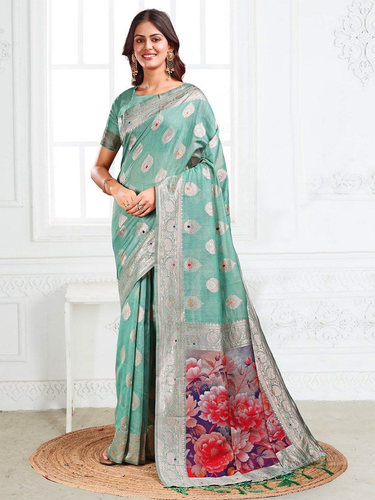 Meherloom Saree Collection Rama Green